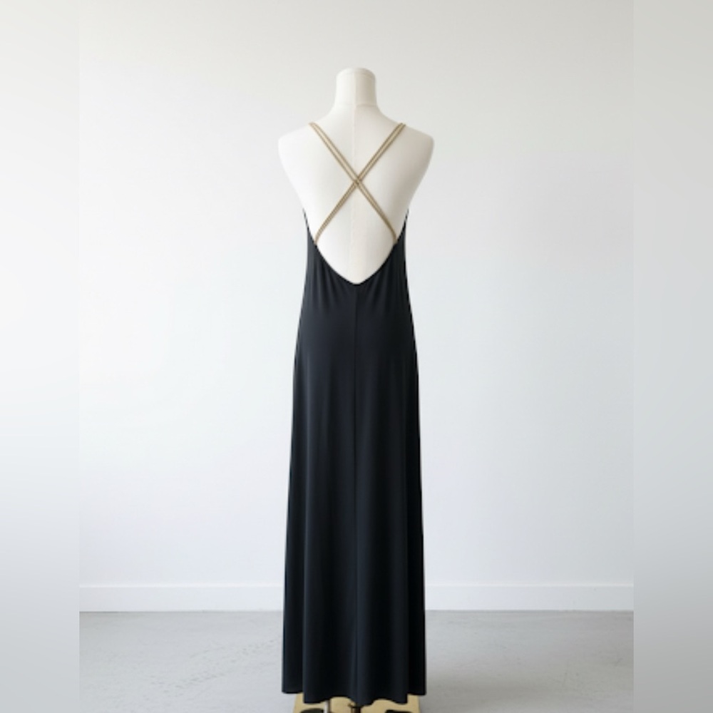 ERES Robe With Stunning Plunging Back  and Luxurious Gold Straps Size M/L
